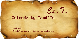 Csicsáky Tamás névjegykártya